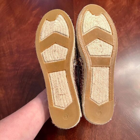 NWOB Kate Spade Linds Too Rose Gold Multi Glitter Espadrilles Flats Shoes 7.5 - Picture 5 of 6